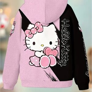 Hello Kitty Pink and Black Zippered Sweatshirt NWT